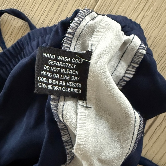 Walter Baker Navy Track Pants with White Side Stripes size S/M - Picture 3 of 7